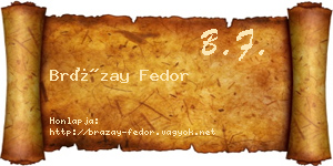 Brázay Fedor névjegykártya